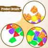 100Pcs Geometric Solids Learning Toys Classroom Manipulatives Translucent Pattern Blocks for 3 Years