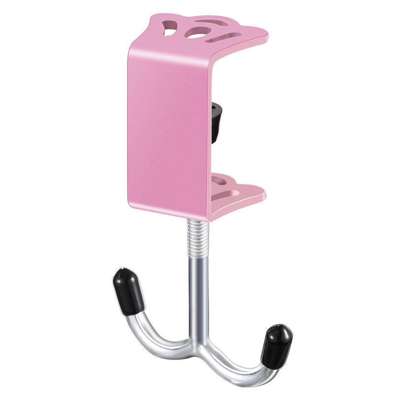 Прикроватный студенческий стол Крючки-короны - Двойные и одинарные крючки без сверления для школьных сумок, розовый и черный