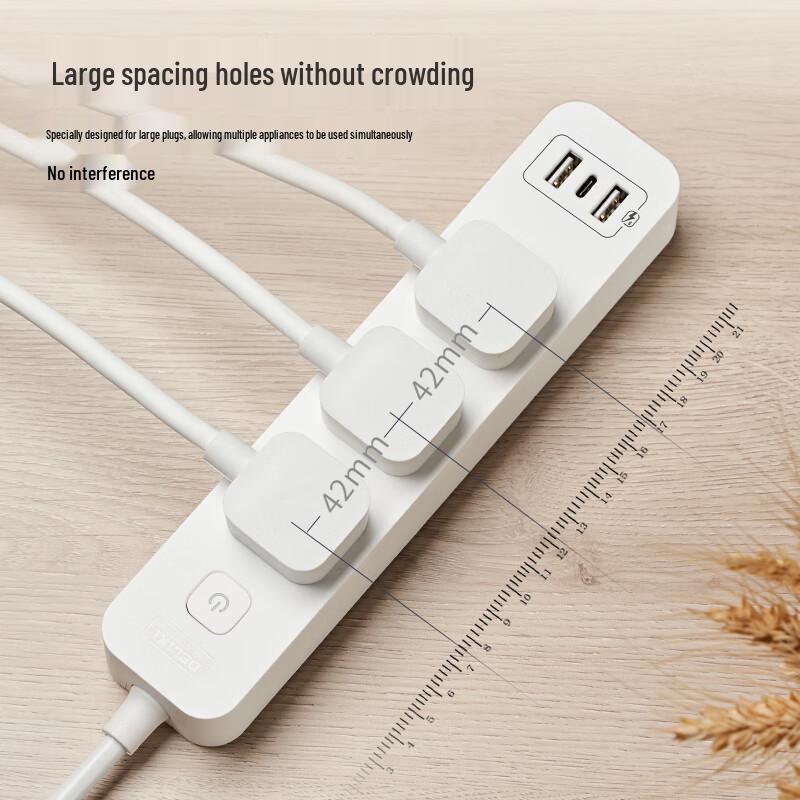 DELIXI USB-C & USB-A Power Strip CN plug (adapter included)