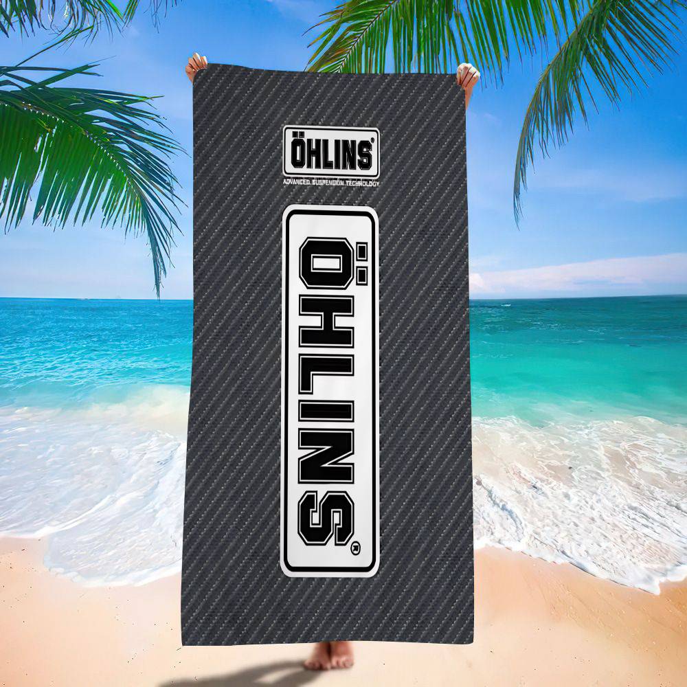 Подвеска Логотип O-Ohlins Микрофибра Пляжное полотенце Впитывающее Быстросохнущее Мягкое Йога Плавание Курорт Альпинизм Полотенце