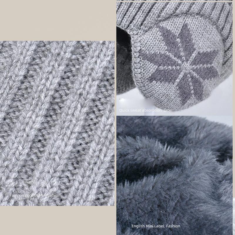 Детская кепка, зимний бархатный шарф, костюм, вязаная шерстяная кепка для мальчиков, теплая кепка с защитой ушей, шапочки с черепами, кепка с рукавами