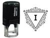 Printtoo I Alphabet Swirl Border Triangle Monogram Initial Self Inking Rubber Stamp Office