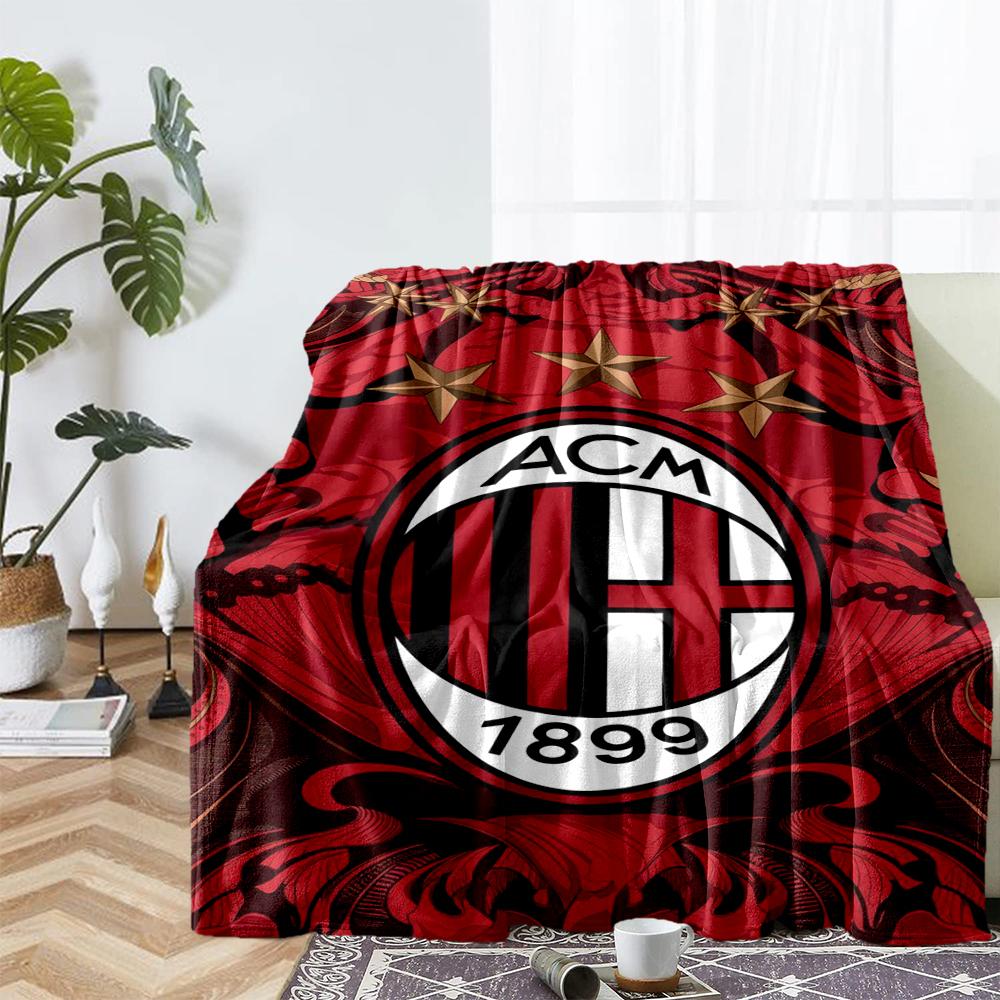 AC Milan Theme Printed Blanket - Perfect for Couch, Bed, Travel & Outdoor Use | Machine Washable, Cozy & Durable.