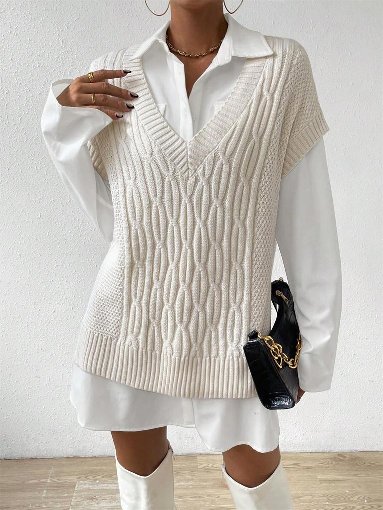 Women's Loose Sleeveless Knitted Sweater Vest - Autumn/Winter 2025 Collection