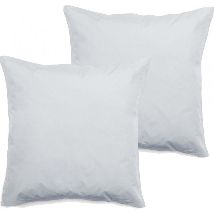 Set of 2 Percale Pillowcases Pure Combed Cotton Long Fibers 80 Threads/cm² South Wind - Snow - Set of 2 Pillowcases 65 X 6