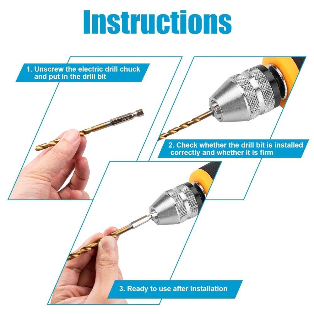 1.5-6.5mm Twist Drill Titanium Plated Wood Drilling New Power Accessory