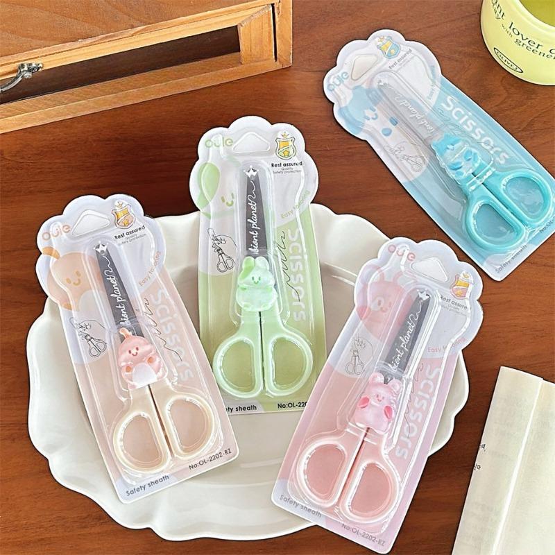 1 шт. милые мини-ножницы, канцелярские принадлежности для студентов, милые мультяшные животные, медведь, кролик, бумажные ножницы, канцелярские/студенческие принадлежности, ножницы