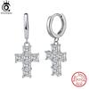 ORSA JEWELS Элегантные серьги-кресты из стерлингового серебра 925 пробы для женщин с цирконами 8A Premium, серьги-подвески, ювелирные подарки на годовщину LZE13