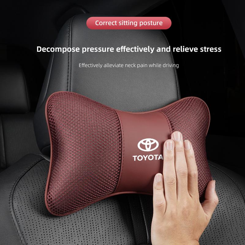 Car Headrest Breathable Ice Silk Neck Pillow For Toyota RAV4 LEVIN Hilux Aygo Yaris Ractis Corolla Camry CHR Auris Tacoma