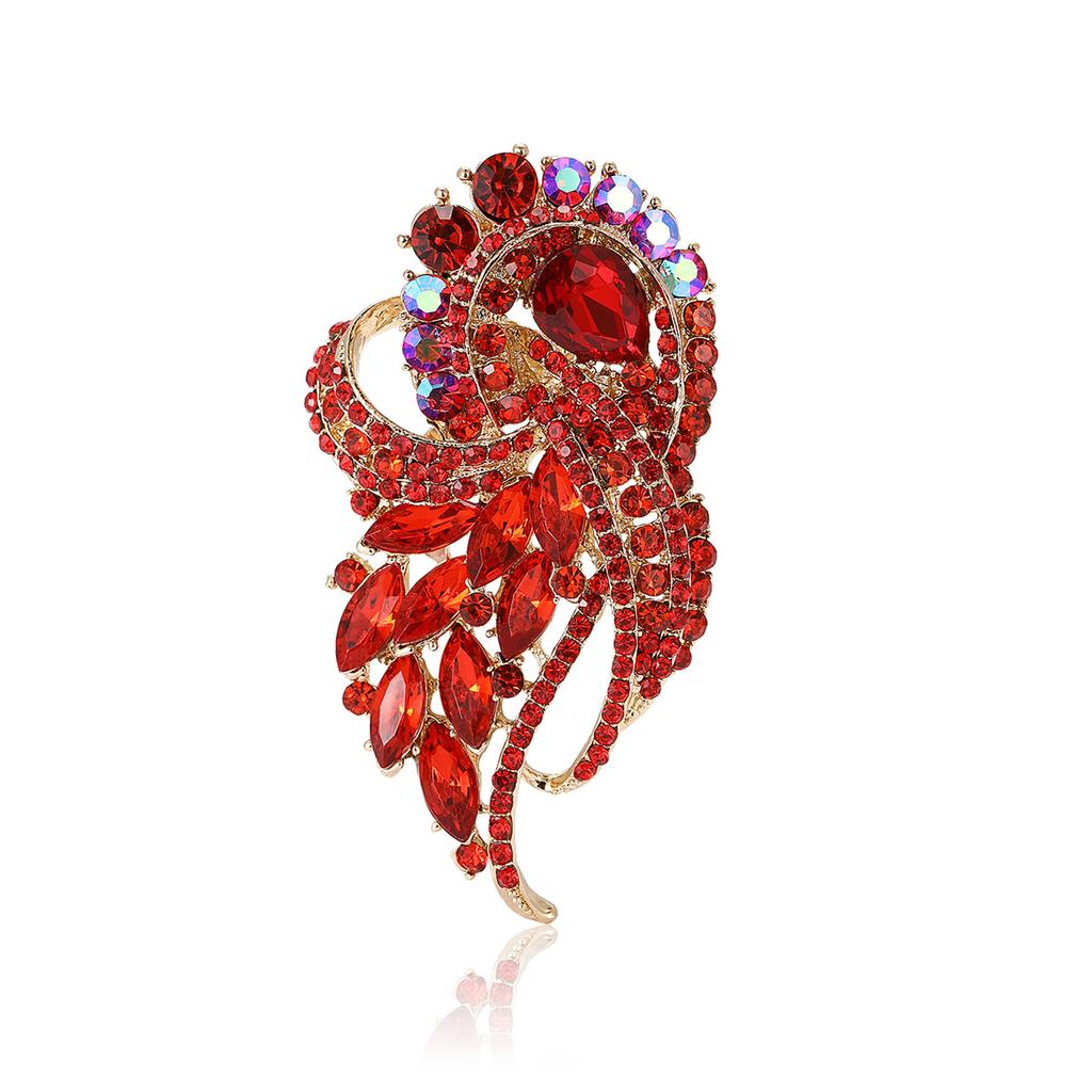 Vintage Style Flowers Cluster Brooch Pin Rhinestone Crystal Woman Corsage Party Gift Jewelry Accessories