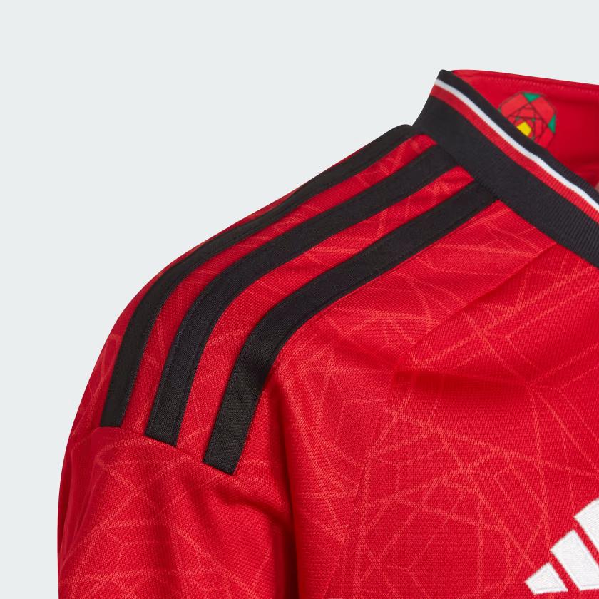 adidas Футболка детская с круглым вырезом и коротким рукавом с буквенным принтом, детские топы красного цвета IP1736