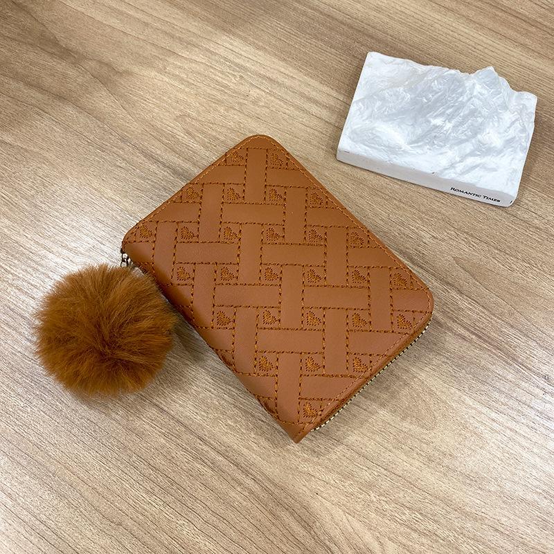 Кошелек женская сумка новая короткая свежая и милая сумочка Hairball Love Wallet
