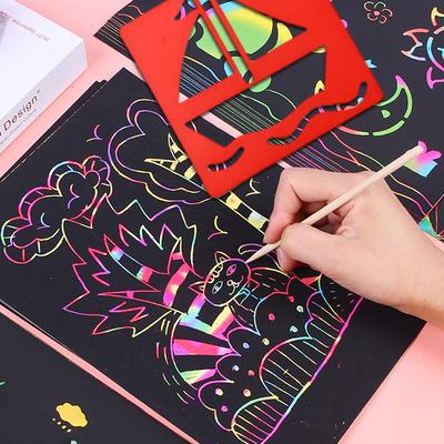 10 шт. Бумага для скретч-арта, карточка с полым шаблоном, инструменты для обучения живописи, для офиса, образования, культуры, школьные художественные принадлежности TMZ