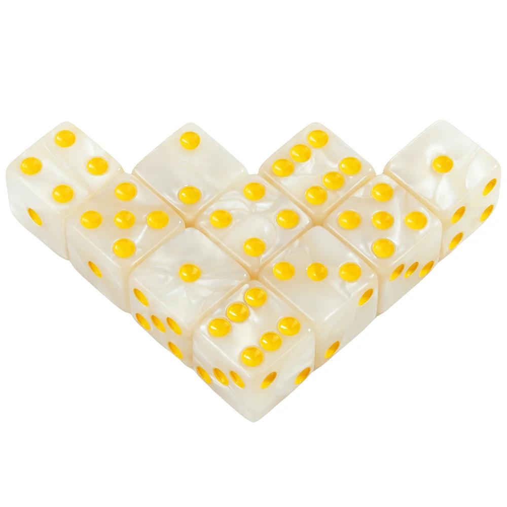 Шестигранные игровые кости 16 мм Мраморный акрил D6 Набор кубиков для DND, RPG, Настольной игры или Обучения математике, Кости с эффектом авантюрина