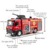 1:18 Scale Alloy Fire Truck with Light and Music Ladder Fire Trucks Water Spray Sprinkler Vehicle for Children Birthday Present