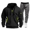 Mens Tracksuit Set Hooded Sweatshirt Jogger Pants Winter Sportswear