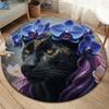 Круглый ковер Animalswearingflowers, Ковер для гостиной, спальни, дивана, игровой комнаты, Нескользящий коврик для пола