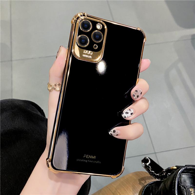 Роскошный силиконовый черный чехол с покрытием для iPhone 14 Plus 13 12 Pro Max Mini 11 Pro Max XS X 7 8 plus SE XR задняя крышка мягкий чехол из ТПУ