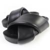 Sandals Cross Strap Padded Leather Black Leather Women 36 Used