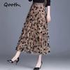 Floral Skirt Tulle Vintage Printed Skirt Pleated Skirts Elastic Band A Line Skirt QT2584