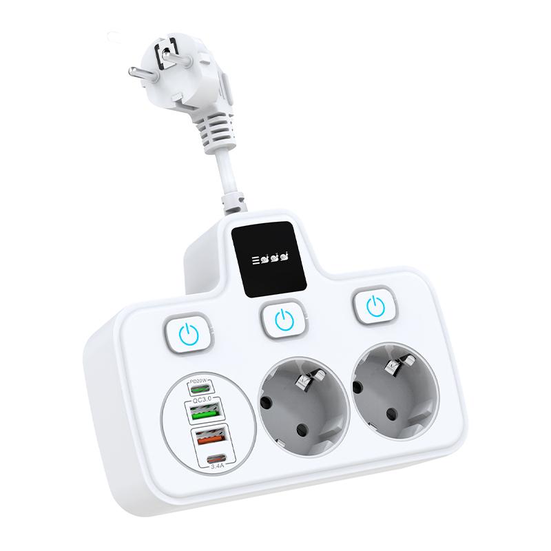 Power Strip EU AC Outlet Socket Multiprise Smart Home Extension Electrical Adapter Wall Plug Converter USB Fast Charging