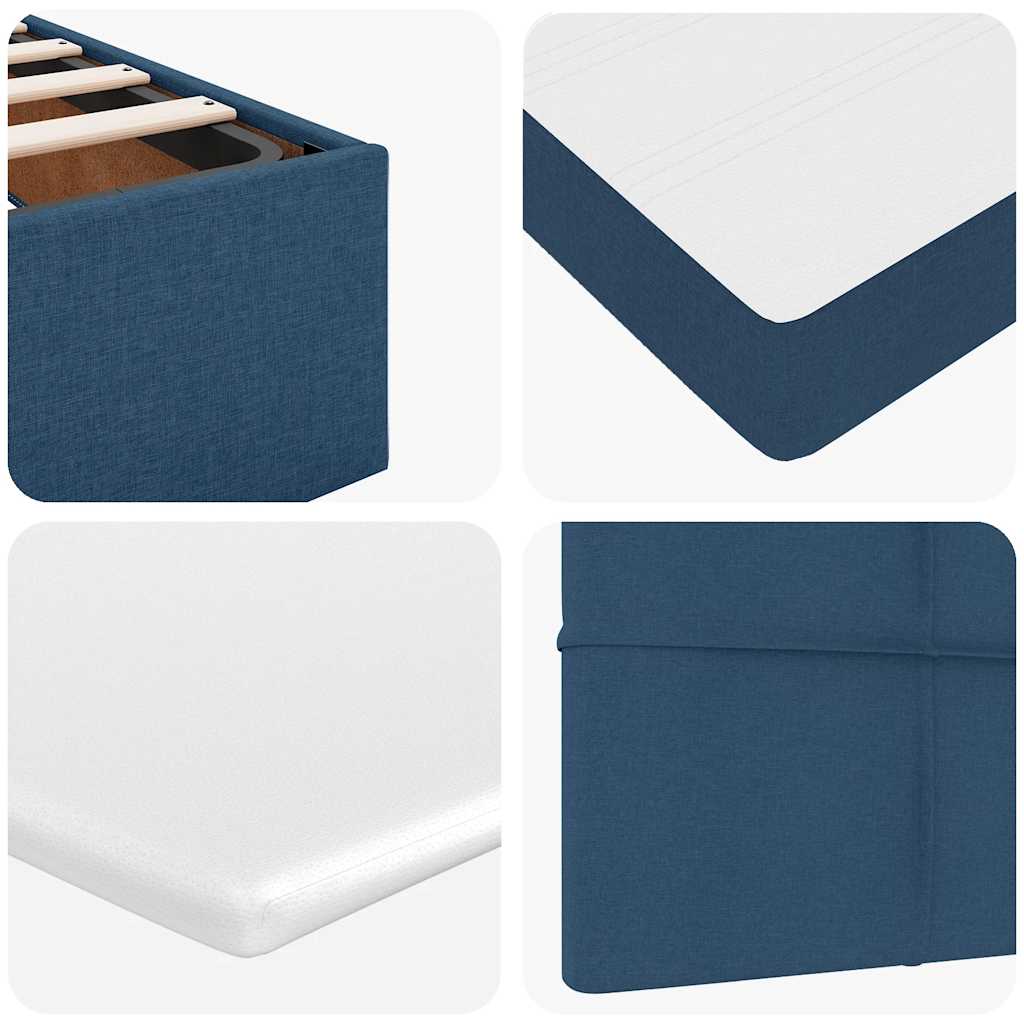 Ottoman Bed with Mattress & LEDs Blue 160x200 cm Fabric