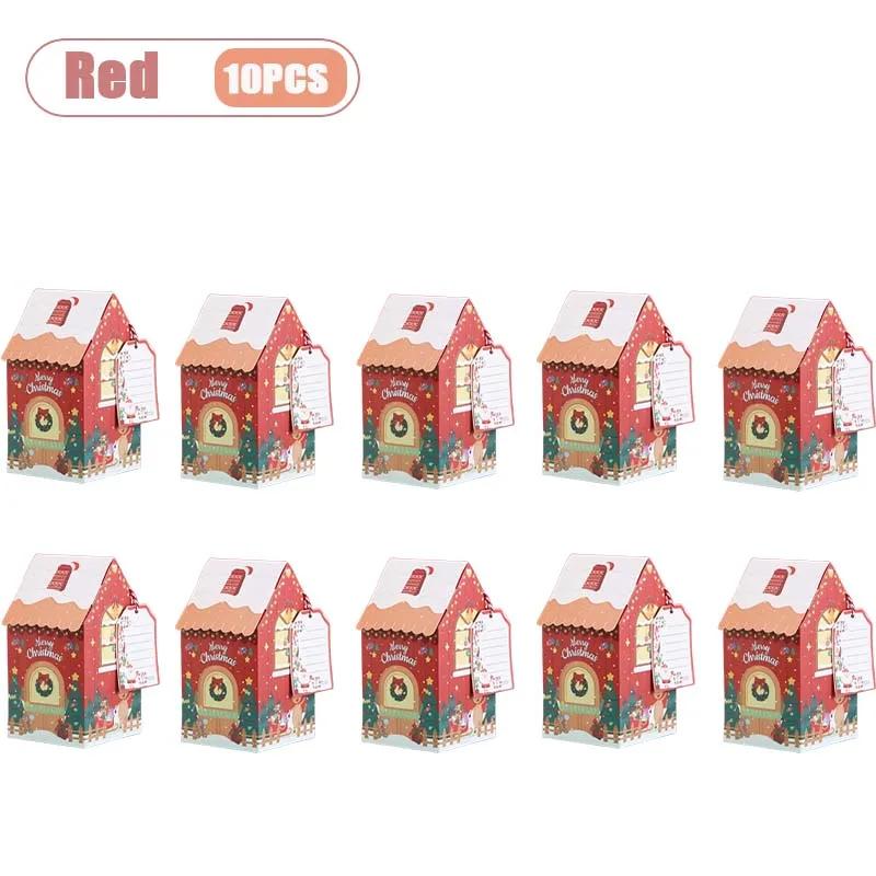 1-40PCS Snowman Gingerbread House Candy Cookie Favor Box Gift Packaging for Christmas Home Indoor Outdoor Party Supplies