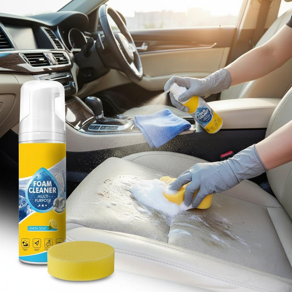 Многофункциональный Пеноочиститель Очиститель Салона Автомобиля Кожаных Сидений Мощное Очищение от Загрязнений Покрывающее Средство для Кожи Салона Автомобиля
