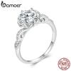 BAMOER Стерлингового Серебра 925 пробы изысканное кольцо с цирконием романтическое обручальное кольцо для женщин подарок на помолвку Роскошные изящные ювелирные изделия
