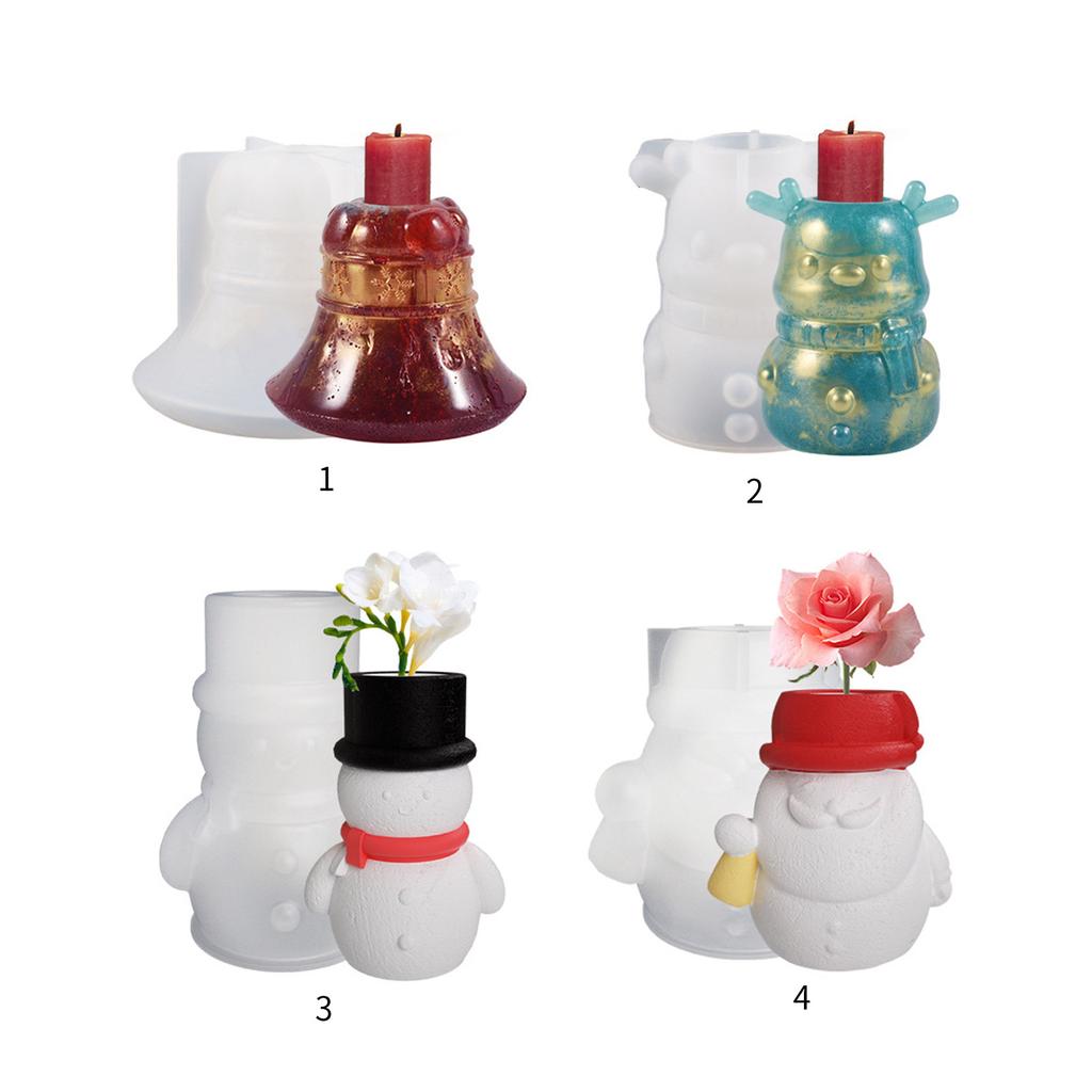 Рождественский лось колокольчики гипс силиконовые формы форма для хранения для изготовления горшка для суккулентов, цветочного горшка, подсвечника