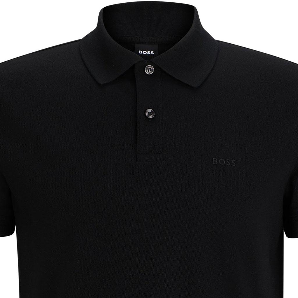 HUGO BOSS Cotton Piqué Jersey Polo Shirt With Logo Detail Polo Shirt Men's Black 50501942-001