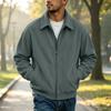 Мужская повседневная свободная куртка на молнии с воротником-лацканами и передней молнией для повседневной носки