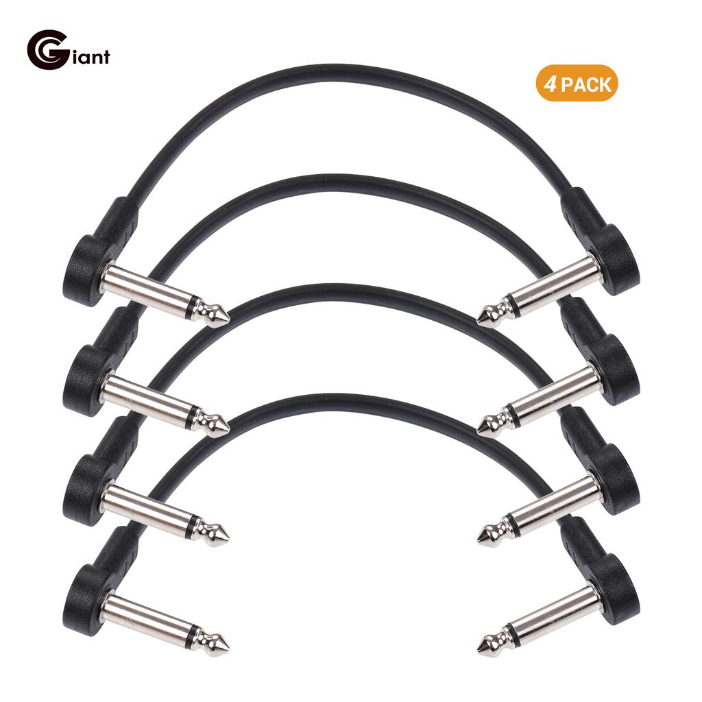 Ggiant AC-8 Guitar Effect Pedal Flat Patch Cables 6 Inch Length with 1/4 Inch Right Angle