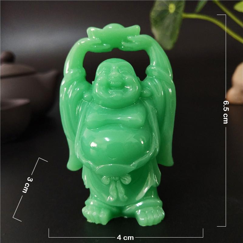 Glowing Laughing Buddha Statue Sculpture Man-made Jade Stone Home Decoration Feng Shui Lucky Maitreya Buddha Statues Figurines