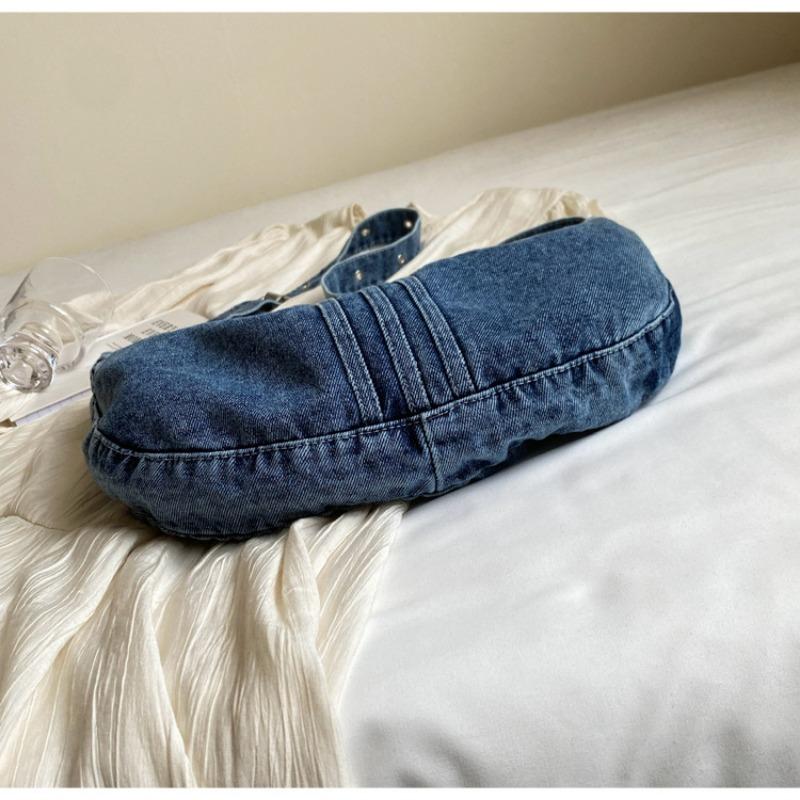 Студенческая сумка через плечо, японская джинсовая сумка Харадзюку для девочек, корейская универсальная сумка кроссбоди, женская сумка-пельмень через плечо