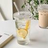 Vertical Stripe Glass Cup Transparent Glasses With Lid and Straw Ribbed Mugs For Latte Juice Glass Milk Water Cup Ice Coffee Mug