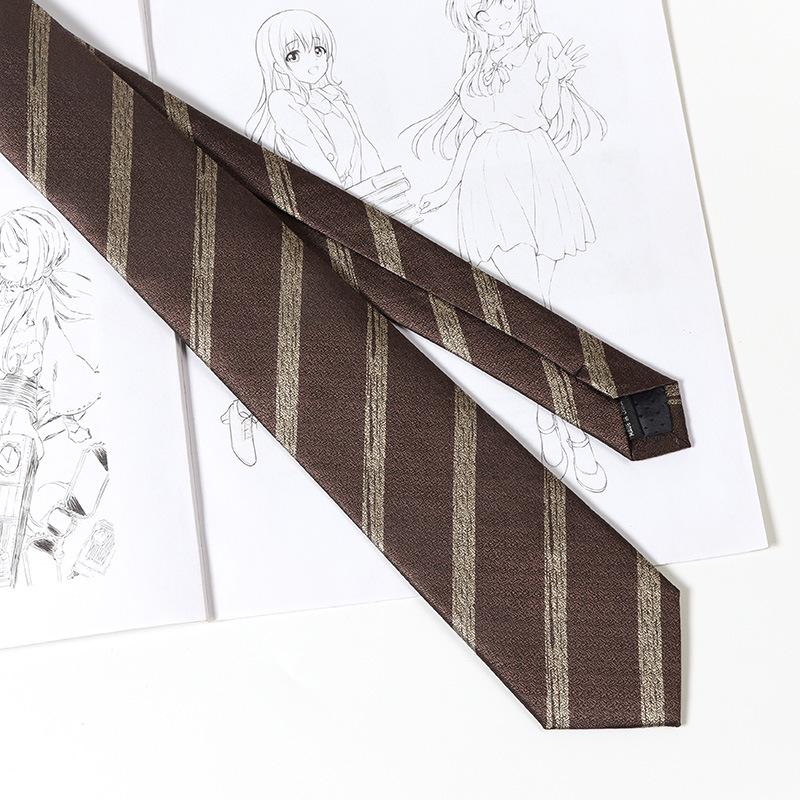 Женская рубашка JK Academy, не требующая глажки, в красную/коричневую полоску, с синим галстуком ручной работы кофейного цвета