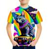 2024 Retro Giraffe 3d Print Casual Children's Clothing Top Tee Shirt Fashion T Shirt Animal Kids Boy Clothes Anime Short Sleeve