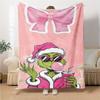 Grinch Christmas Celebration Blanket Soft Throw Blanket For Home Bedroom Bed Sofa Travel Office Solid Christmas Blanket