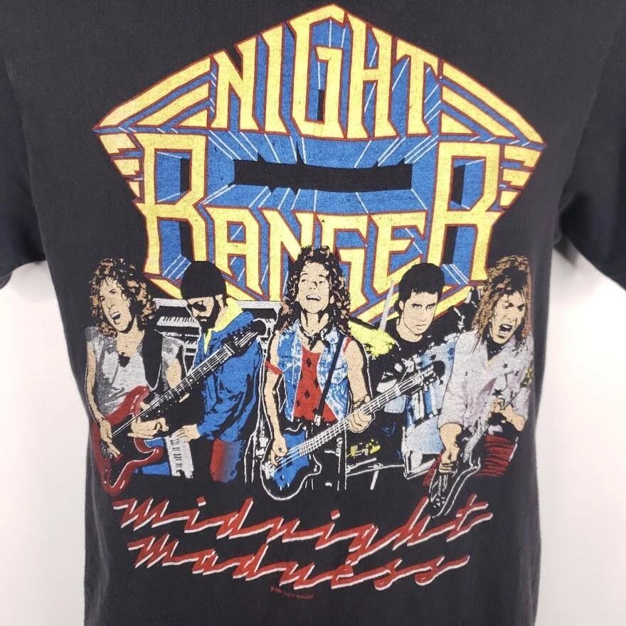 Полуночное безумие Винтажная футболка Night Ranger Классическая черная Унисекс