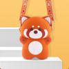 Creative Silicone Crossbody Bag Red Panda Pattern 3D Cute Shoulder Bags Adjustable Strap Waterproof Silicone Cartoon Handbag