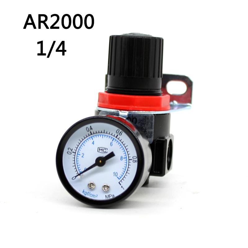 AR2000 02 G1/4'' Регулятор давления Мини Воздушный Ar2000 Сброс Управление Компрессор Регулятор Блоки подготовки Клапан Манометр Фитинг