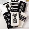 Cute Anime Socks Set 5 Pair Women Cotton Socks White Lolita Harajuku Kawaii Stripe Socks For Girls Sports Funny Socks