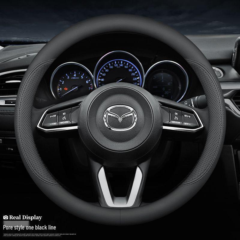 Оригинальная кожаная оплетка руля Mazda для 3, CX-5, Atenza, CX-4, 6 - Универсальная всесезонная.