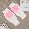 Cute Fingerless Mittens Silicone Warm Knitting Gloves Comfortable Cat Claw Pad Sleeve  Womens