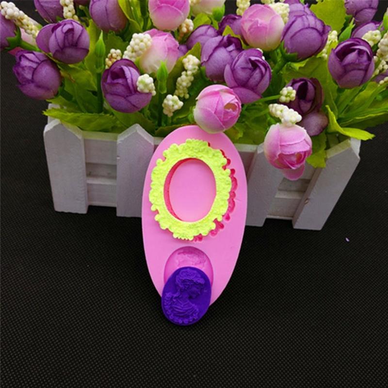 Женская зеркальная рамка, силиконовая форма для помадки, декор для торта, форма для выпечки шоколада