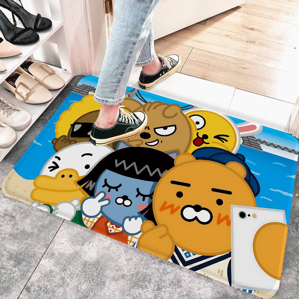 K-KAKAOS FRIENDS Cartoon Entrance Door Mat Washable Non-Slip Living Room Sofa Chairs Area Mat Kitchen Welcome Doormat