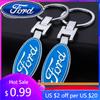New 2026 Car Sticker Ford New 2025 Hot Car Keychain Vintage Leather Keyring Creative Key Chain For Ford Focus 2 3 Mondeo Kuga Fi