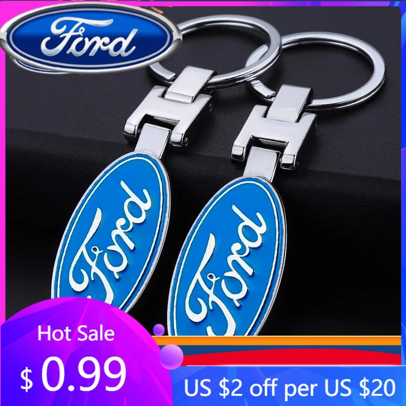 New 2026 Car Sticker Ford New 2025 Hot Car Keychain Vintage Leather Keyring Creative Key Chain For Ford Focus 2 3 Mondeo Kuga Fi