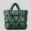 Square Tote Bag Women's Winter Soft Puff Shoulder Nylon Large Capacity Cloudy Bag